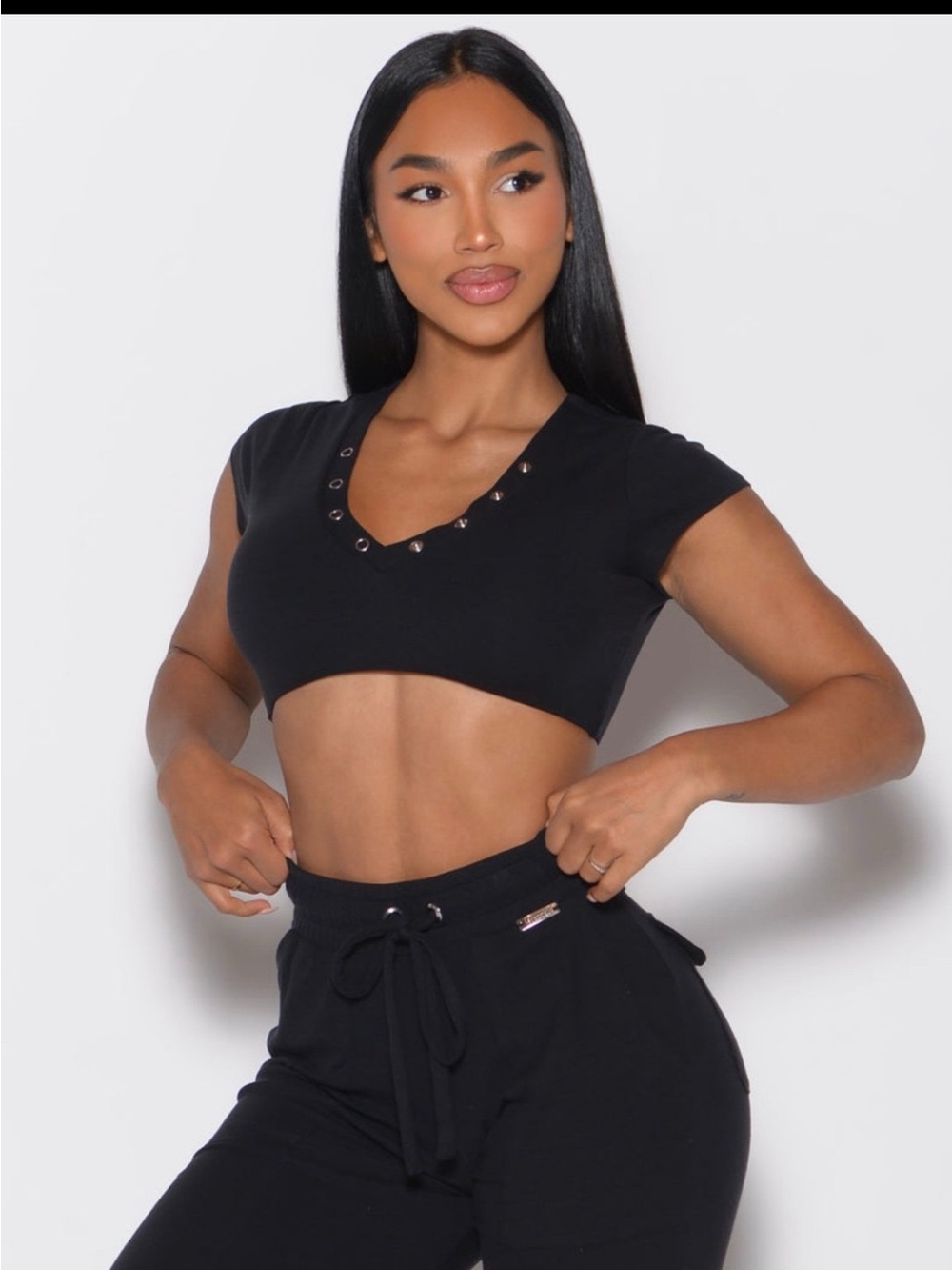 New Bombshell Sportswear Snap Top Bra Black Medium